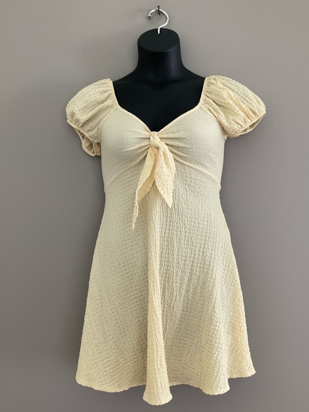 See You Monday, Pastel Yellow, Tie-Front, Dress